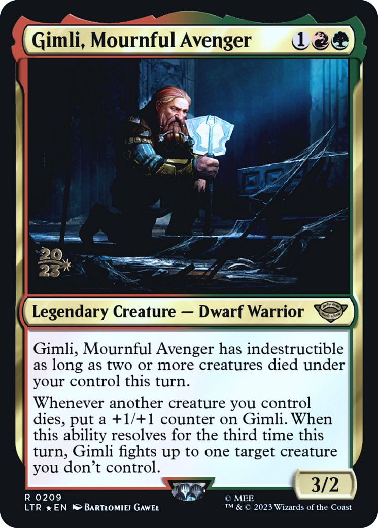 Gimli, Mournful Avenger (PRE-209) [Tales of Middle-earth Promos] Foil MTG Single Wizards of the Coast