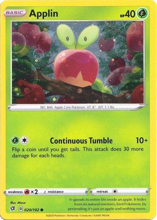 Applin - 020/192 (Cosmos Holo) Holofoil [Misc: Blister Exclusives] Pokemon Single Pokémon
