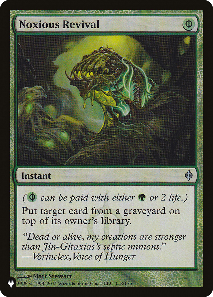 Noxious Revival (LIST-118/175) [Mystery Booster] The List MTG Single Wizards of the Coast