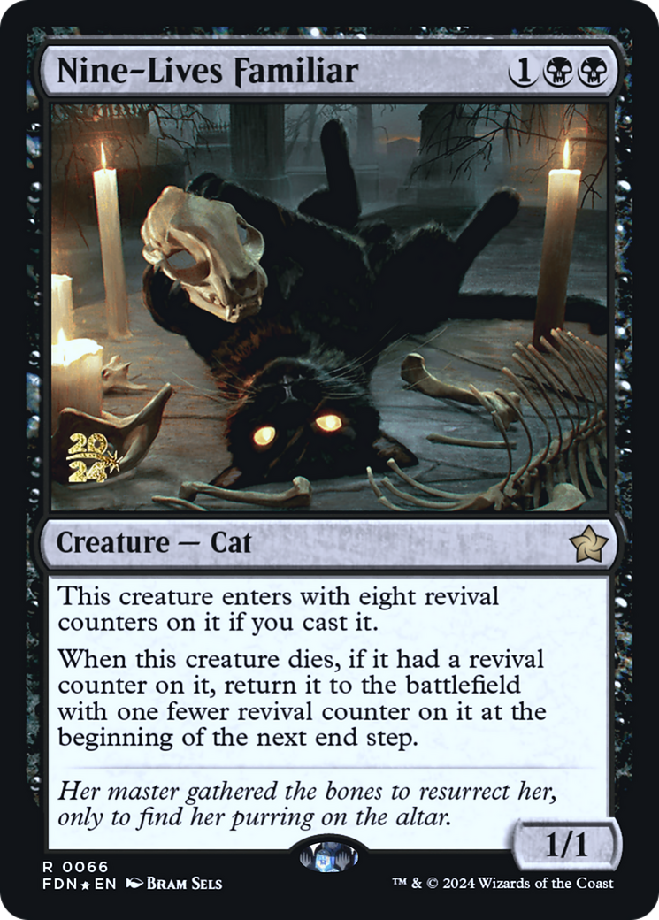 Nine-Lives Familiar (PRE-066) [Foundations Promos] Foil MTG Single Wizards of the Coast