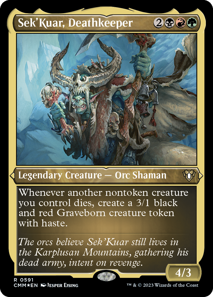 Sek'Kuar, Deathkeeper (CMM-591) [Commander Masters] Etched Foil MTG Single Wizards of the Coast