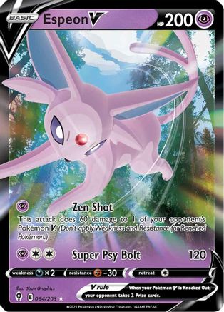 Espeon V (64/203) Holofoil [SWSH: Evolving Skies] Pokemon Single Pokémon