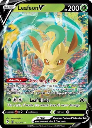 Leafeon V (7/203) Holofoil [SWSH: Evolving Skies] Pokemon Single Pokémon