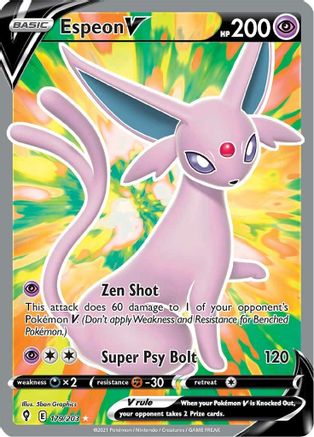 Espeon V (Full Art) (179/203) Holofoil [SWSH: Evolving Skies] Pokemon Single Pokémon