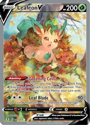 Leafeon V (Alternate Full Art) (167/203) Holofoil [SWSH: Evolving Skies] Pokemon Single Pokémon