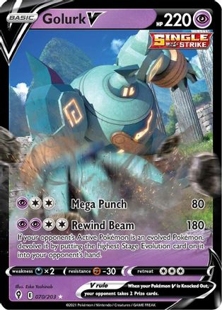 Golurk V (70/203) Holofoil [SWSH: Evolving Skies] Pokemon Single Pokémon