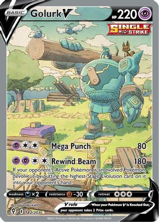Golurk V (Alternate Full Art) (182/203) Holofoil [SWSH: Evolving Skies] Pokemon Single Pokémon