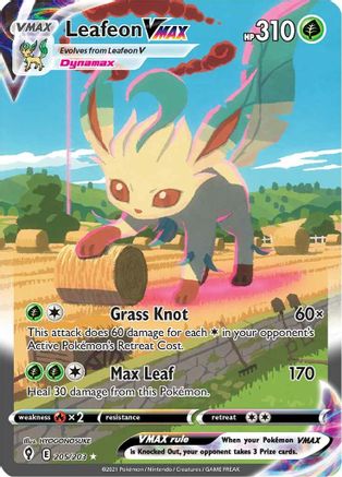Leafeon VMAX (Alternate Art Secret) (205/203) Holofoil [SWSH: Evolving Skies] Pokemon Single Pokémon