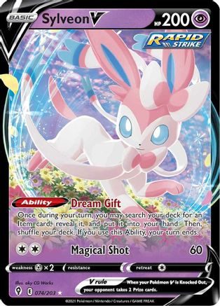 Sylveon V (74/203) Holofoil [SWSH: Evolving Skies] Pokemon Single Pokémon