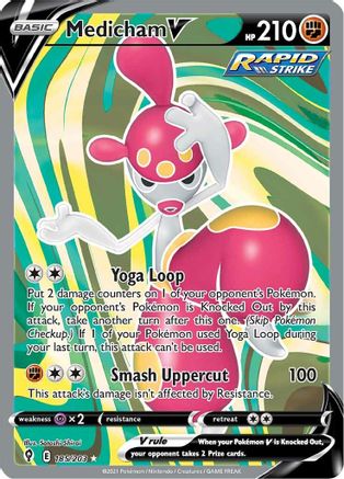 Medicham V (Full Art) (185/203) Holofoil [SWSH: Evolving Skies] Pokemon Single Pokémon