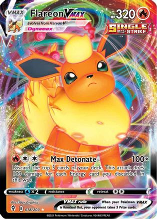 Flareon VMAX (18/203) Holofoil [SWSH: Evolving Skies] Pokemon Single Pokémon