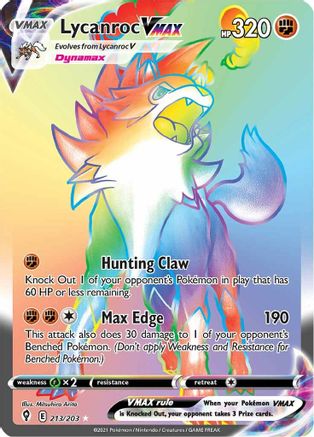 Lycanroc VMAX (Secret) (213/203) Holofoil [SWSH: Evolving Skies] Pokemon Single Pokémon