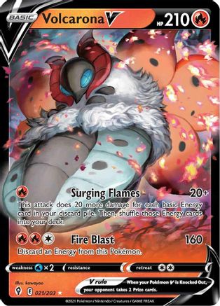 Volcarona V (21/203) Holofoil [SWSH: Evolving Skies] Pokemon Single Pokémon