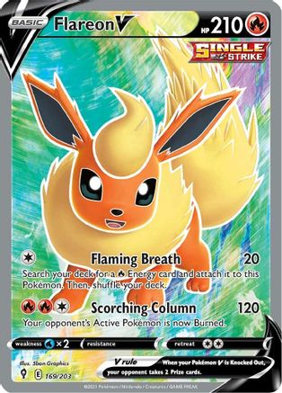Flareon V (Full Art) (169/203) Holofoil [SWSH: Evolving Skies] Pokemon Single Pokémon