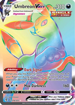 Umbreon VMAX (Secret) (214/203) Holofoil [SWSH: Evolving Skies] Pokemon Single Pokémon