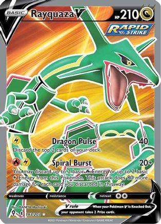 Rayquaza V (Full Art) (193/203) Holofoil [SWSH: Evolving Skies] Pokemon Single Pokémon