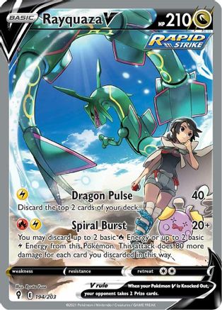 Rayquaza V (Alternate Full Art) (194/203) Holofoil [SWSH: Evolving Skies] Pokemon Single Pokémon