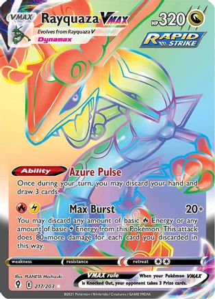 Rayquaza VMAX (Secret) (217/203) Holofoil [SWSH: Evolving Skies] Pokemon Single Pokémon