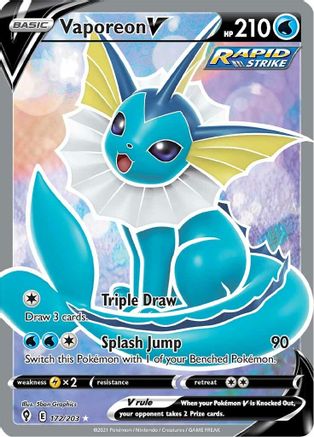 Vaporeon V (Full Art) (172/203) Holofoil [SWSH: Evolving Skies] Pokemon Single Pokémon