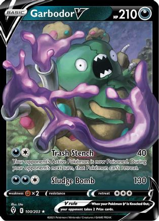 Garbodor V (100/203) Holofoil [SWSH: Evolving Skies] Pokemon Single Pokémon