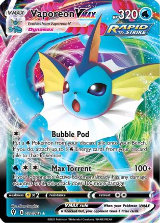 Vaporeon VMAX (30/203) Holofoil [SWSH: Evolving Skies] Pokemon Single Pokémon