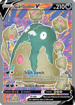Garbodor V (Full Art) (190/203) Holofoil [SWSH: Evolving Skies] Pokemon Single Pokémon