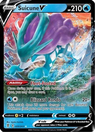Suicune V (31/203) Holofoil [SWSH: Evolving Skies] Pokemon Single Pokémon