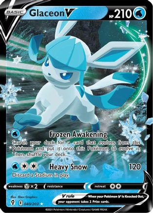 Glaceon V (40/203) Holofoil [SWSH: Evolving Skies] Pokemon Single Pokémon