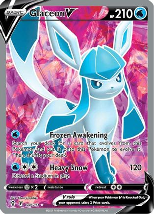 Glaceon V (Full Art) (174/203) Holofoil [SWSH: Evolving Skies] Pokemon Single Pokémon