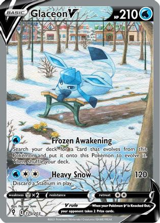 Glaceon V (Alternate Full Art) (175/203) Holofoil [SWSH: Evolving Skies] Pokemon Single Pokémon