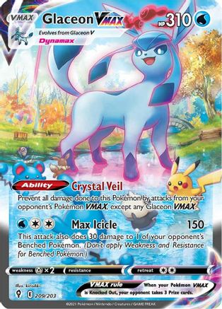 Glaceon VMAX (Alternate Art Secret) (209/203) Holofoil [SWSH: Evolving Skies] Pokemon Single Pokémon