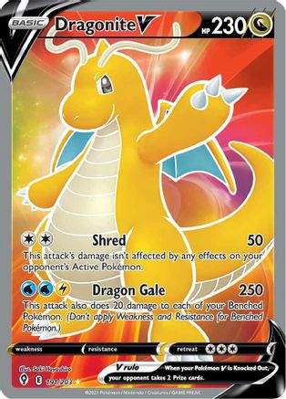 Dragonite V (Full Art) (191/203) Holofoil [SWSH: Evolving Skies] Pokemon Single Pokémon