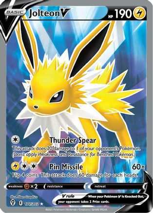 Jolteon V (Full Art) 177/203 Holofoil [SWSH: Evolving Skies] Pokemon Single Pokémon