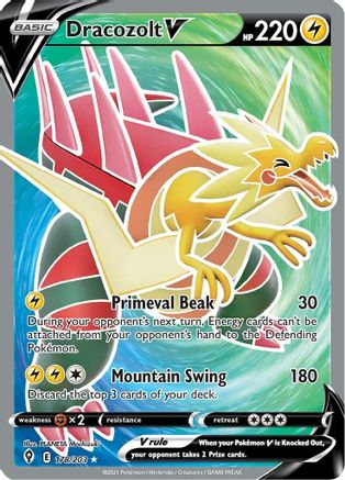 Dracozolt V (Full Art) (178/203) Holofoil [SWSH: Evolving Skies] Pokemon Single Pokémon