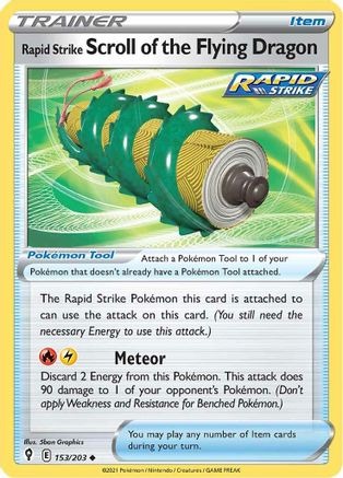 Rapid Strike Scroll of the Flying Dragon (153/203) Reverse Holofoil [SWSH: Evolving Skies] Pokemon Single Pokémon