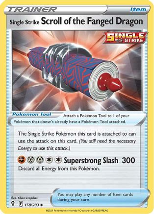 Single Strike Scroll of the Fanged Dragon (158/203) Reverse Holofoil [SWSH: Evolving Skies] Pokemon Single Pokémon