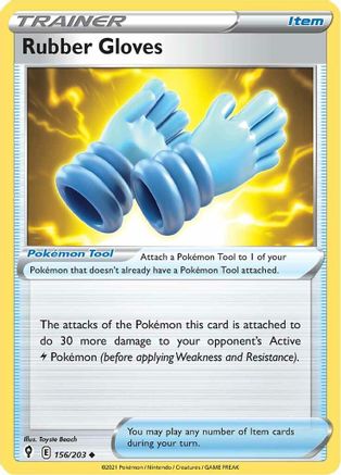 Rubber Gloves (156/203) Reverse Holofoil [SWSH: Evolving Skies] Pokemon Single Pokémon