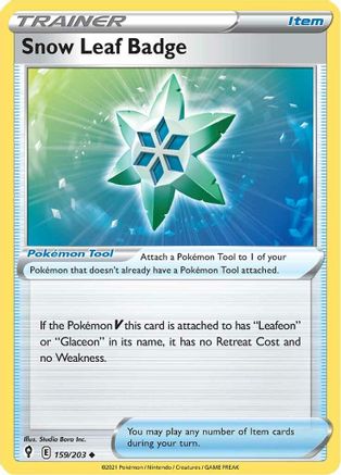 Snow Leaf Badge (159/203) Reverse Holofoil [SWSH: Evolving Skies] Pokemon Single Pokémon