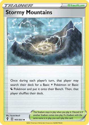 Stormy Mountains (161/203) Reverse Holofoil [SWSH: Evolving Skies] Pokemon Single Pokémon