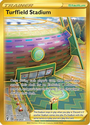 Turffield Stadium (Secret) (234/203) Holofoil [SWSH: Evolving Skies] Pokemon Single Pokémon