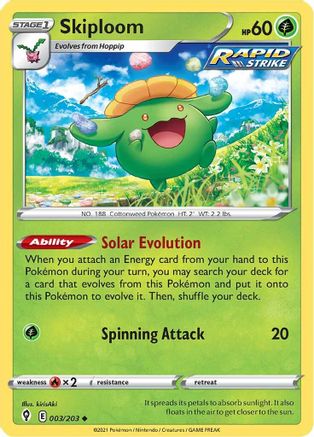 Skiploom (3/203) [SWSH: Evolving Skies] Pokemon Single Pokémon