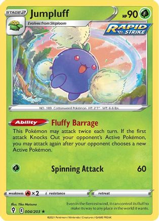 Jumpluff (4/203) Reverse Holofoil [SWSH: Evolving Skies] Pokemon Single Pokémon