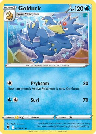Golduck (25/203) Reverse Holofoil [SWSH: Evolving Skies] Pokemon Single Pokémon