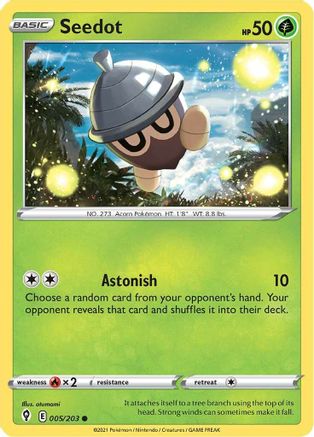 Seedot (5/203) Reverse Holofoil [SWSH: Evolving Skies] Pokemon Single Pokémon