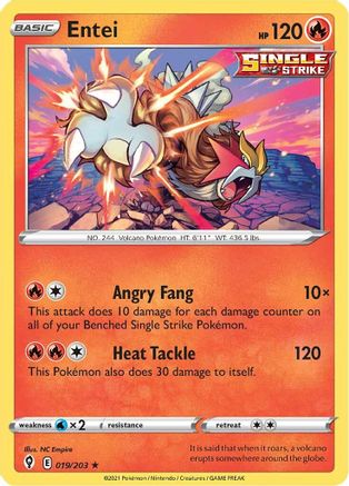 Entei (19/203) Reverse Holofoil [SWSH: Evolving Skies] Pokemon Single Pokémon