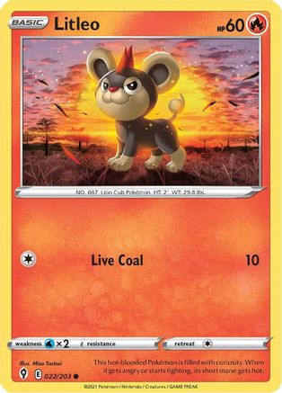 Litleo (22/203) [SWSH: Evolving Skies] Pokemon Single Pokémon