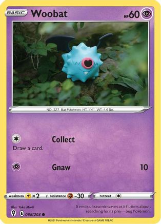 Woobat (68/203) [SWSH: Evolving Skies] Pokemon Single Pokémon