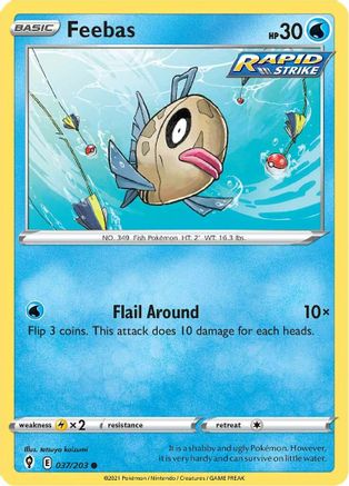 Feebas (37/203) Reverse Holofoil [SWSH: Evolving Skies] Pokemon Single Pokémon