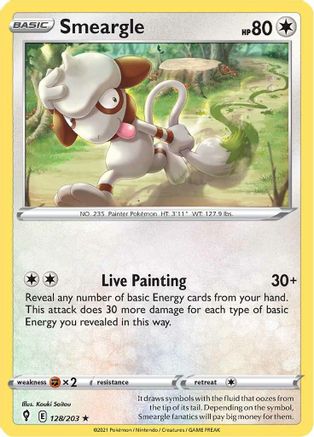 Smeargle (128/203) [SWSH: Evolving Skies] Pokemon Single Pokémon