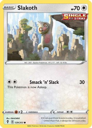 Slakoth (129/203) Reverse Holofoil [SWSH: Evolving Skies] Pokemon Single Pokémon